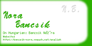 nora bancsik business card